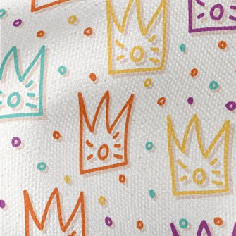 Colorful Cute Crown And Circle Waterproof Canvas