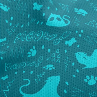 Various Cats And Geometric Pat Athletic Mesh Flat Back