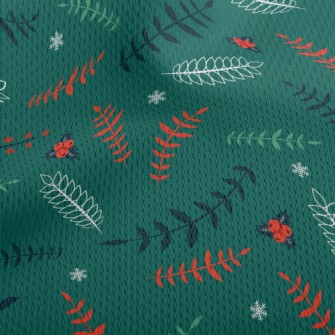 Various Leaves And Berry Snowf Athletic Mesh Flat Back