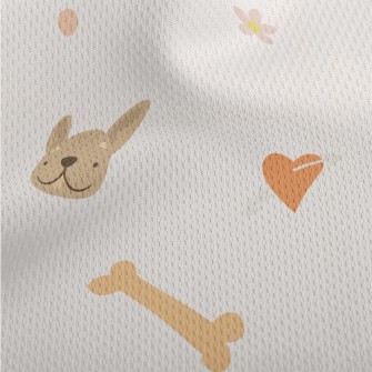 Cute Puppy And Bone Pattern Athletic Mesh Flat Back