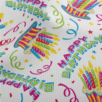Colorful Birthday Cake Athletic Mesh Flat Back