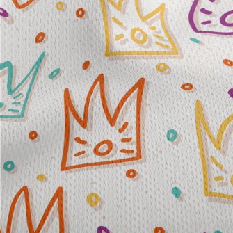 Colorful Cute Crown And Circle Athletic Mesh Flat Back