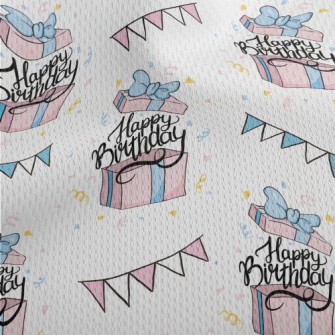 Birthday Text Coming Out Of A  Athletic Mesh Flat Back