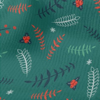 Various Leaves And Berry Snowf Terry