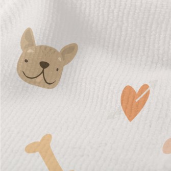 Cute Puppy And Bone Pattern Terry
