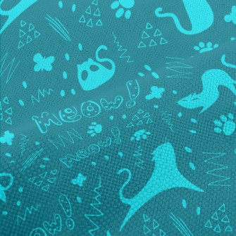 Various Cats And Geometric Pat Performance Linen