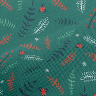 Various Leaves And Berry Snowf Performance Linen