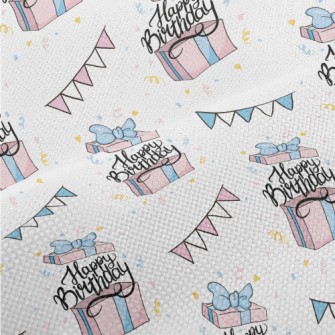 Birthday Text Coming Out Of A  Performance Linen