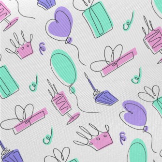 Simple Style Birthday Pattern Twill