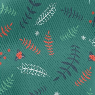 Various Leaves And Berry Snowf Standard Corduroy