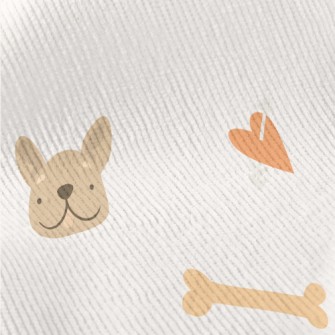 Cute Puppy And Bone Pattern Standard Corduroy