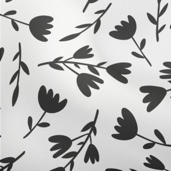 Black Silhouette Flowers Dobby