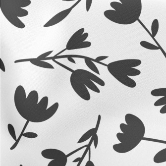 Black Silhouette Flowers Stretch Ponte