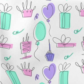 Simple Style Birthday Pattern Stretch Ponte