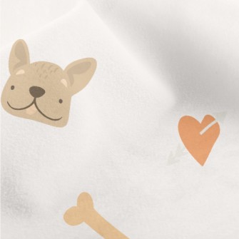 Cute Puppy And Bone Pattern Micro Fleece