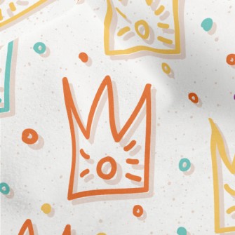 Colorful Cute Crown And Circle Micro Fleece