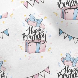 Birthday Text Coming Out Of A  Micro Fleece