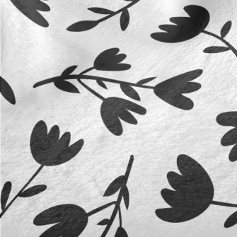 Black Silhouette Flowers Minky
