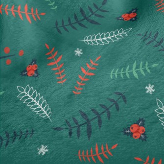 Various Leaves And Berry Snowf Minky