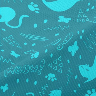 Various Cats And Geometric Pat Piqué