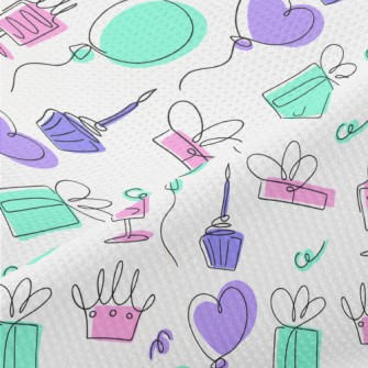 Simple Style Birthday Pattern Piqué