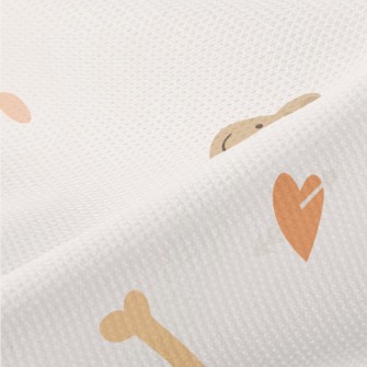 Cute Puppy And Bone Pattern Piqué