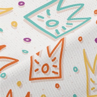 Colorful Cute Crown And Circle Piqué