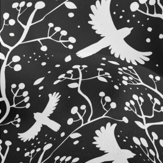 Black And White Flying Birds A Lightweight Performance Linen