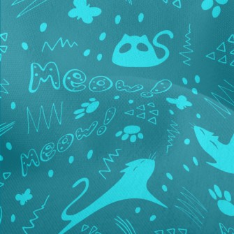 Various Cats And Geometric Pat Lightweight Performance Linen