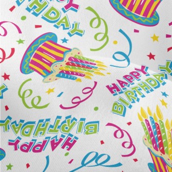 Colorful Birthday Cake Lightweight Performance Linen
