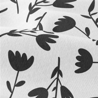 Black Silhouette Flowers Modern Jersey