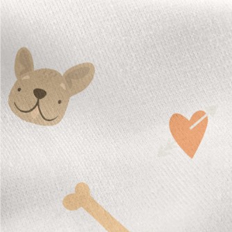 Cute Puppy And Bone Pattern Jersey Backed Fleece