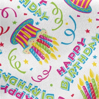 Colorful Birthday Cake Jersey Backed Fleece