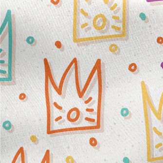 Colorful Cute Crown And Circle Jersey Backed Fleece