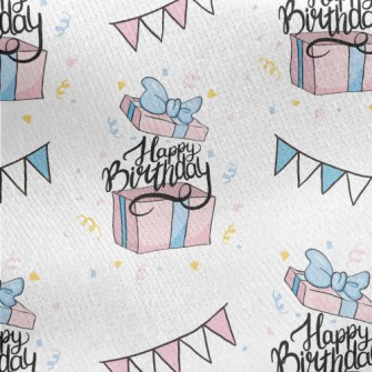 Birthday Text Coming Out Of A  Jersey Backed Fleece