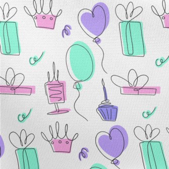 Simple Style Birthday Pattern Pongee
