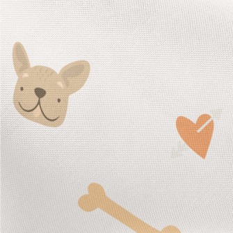 Cute Puppy And Bone Pattern Pongee
