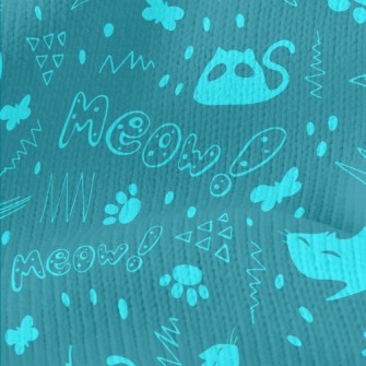 Various Cats And Geometric Pat Stretch Jersey