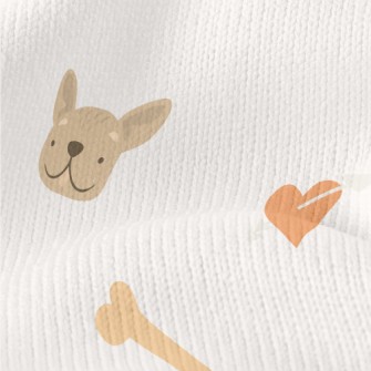 Cute Puppy And Bone Pattern Stretch Jersey