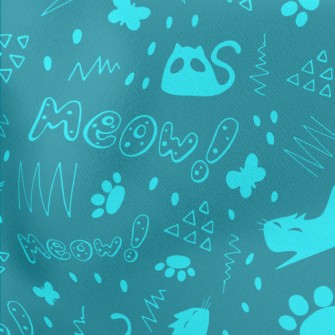 Various Cats And Geometric Pat Lightweight Cotton Poplin