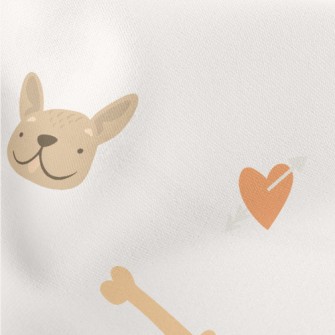 Cute Puppy And Bone Pattern Lightweight Cotton Poplin