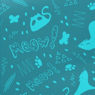 Various Cats And Geometric Pat Midweight Cotton Poplin