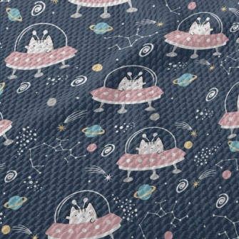 Alien Cat UFO Birdseye Piqué