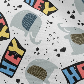 Cute Plaid Elephant Chiffon