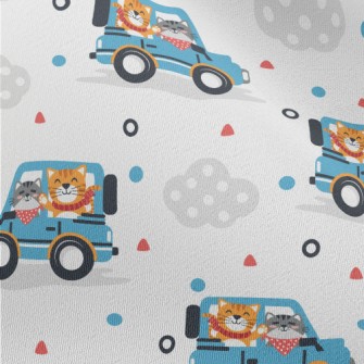Cat Driving A Jeep Chiffon