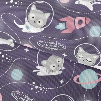 Cat Outer Space Adventure Waterproof Oxford