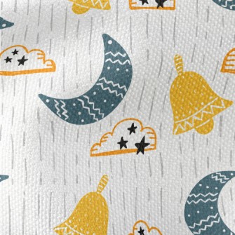 Cartoon Doodle Crescent Moon C Waterproof Canvas