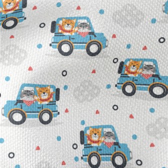Cat Driving A Jeep Waterproof Canvas