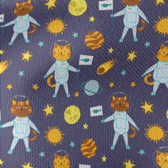 Universe Planet Space Cat Waterproof Canvas