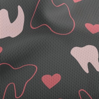Hollow Tooth Heart Athletic Mesh Flat Back